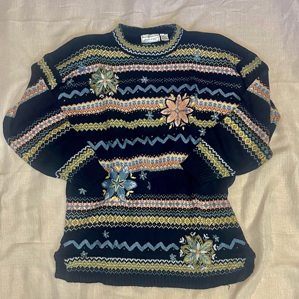 Maggie Lawrence Floral Embroidered sweater